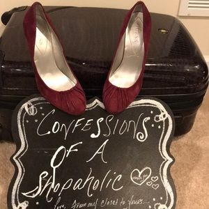 Suede dark Mauve/wine color pump